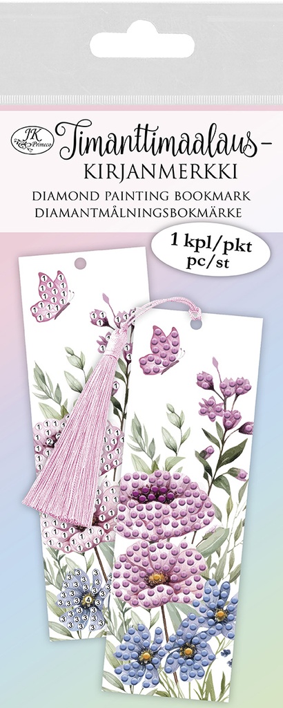 Timanttimaalauskirjanmerkki Kukat