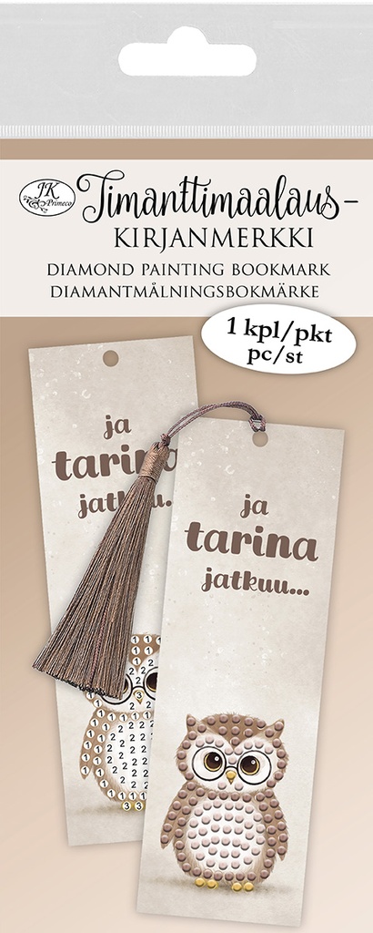 Timanttimaalauskirjanmerkki Pöllö
