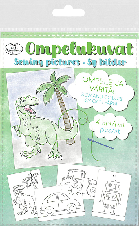 Ompelukuvat A5 Hahmot ja ajoneuvot 4kpl