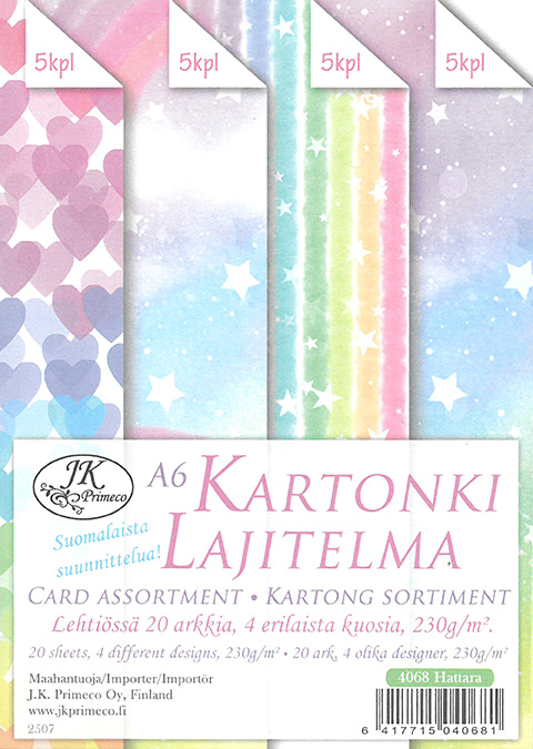 Kartonkilajitelma A6 Hattara 20ark