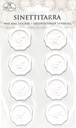Wax seal sticker Leaves white
