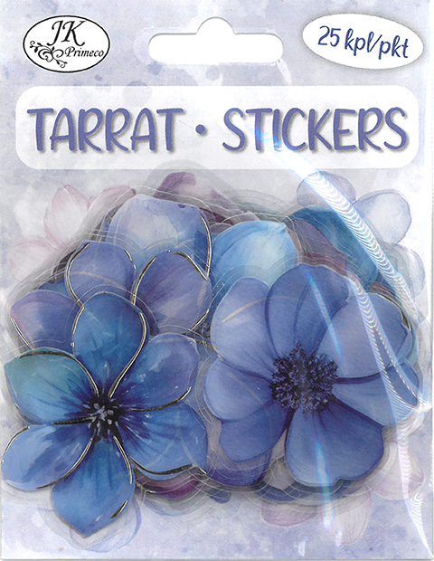 Sticker Flowers blue/lilac 25pcs