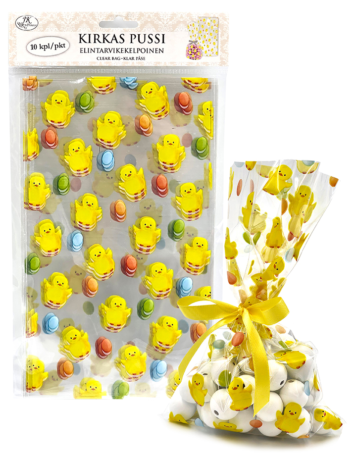 Clear bag Easter chicks 10pcs