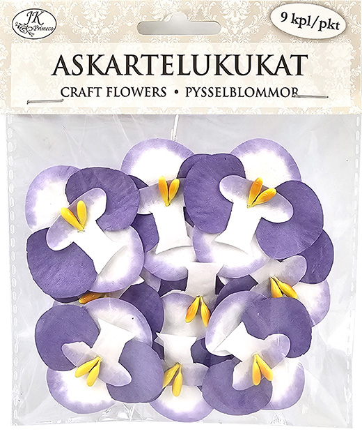 Craft flowers Pansy 9pcs