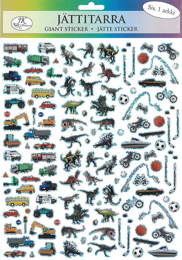 Giant sticker Cars and dinosaurs mini
