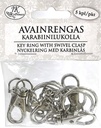 Avainrengas karabiinilukolla hopea 5kpl