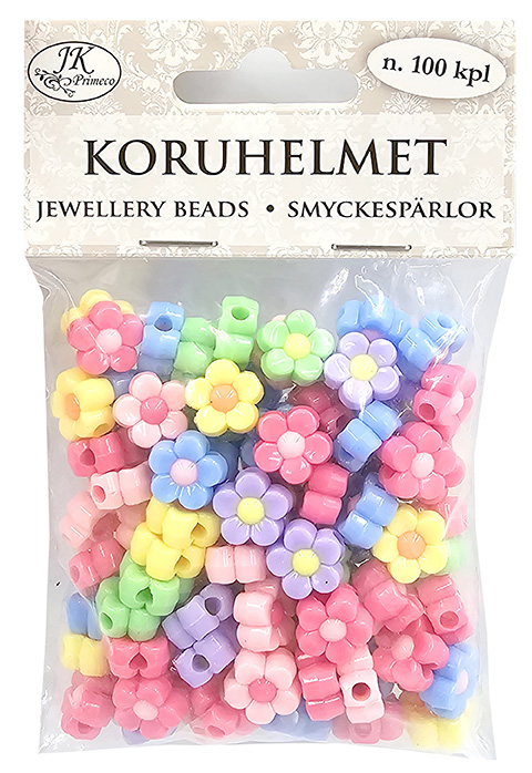 Jewellery beads Flower pastel 100pcs