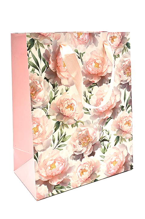 Gift bag M Peony light pink