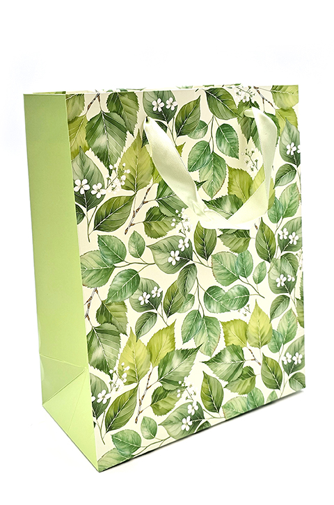 Gift bag M Leaves green