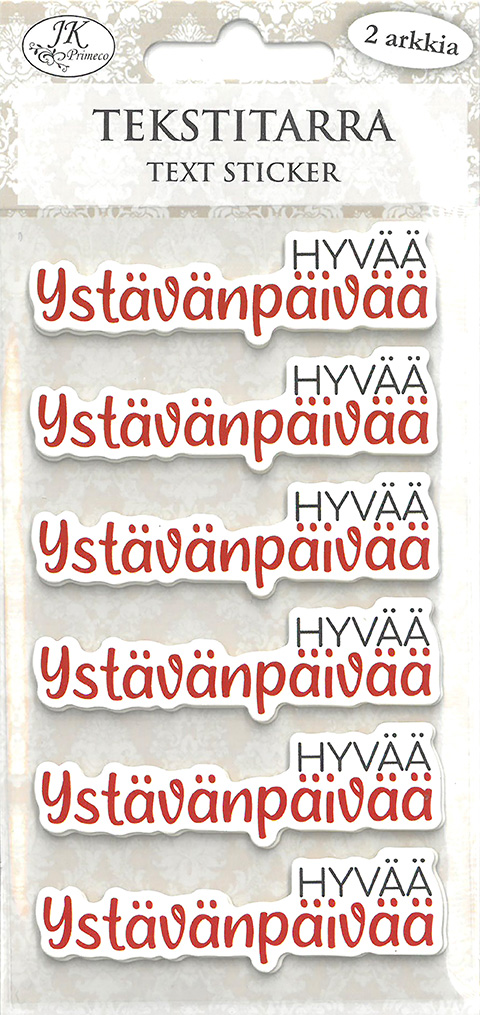 Text sticker Hyvää ystävänpäivää 2 sheets