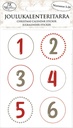 Christmas calendar sticker numbers red/brown 4 sheets