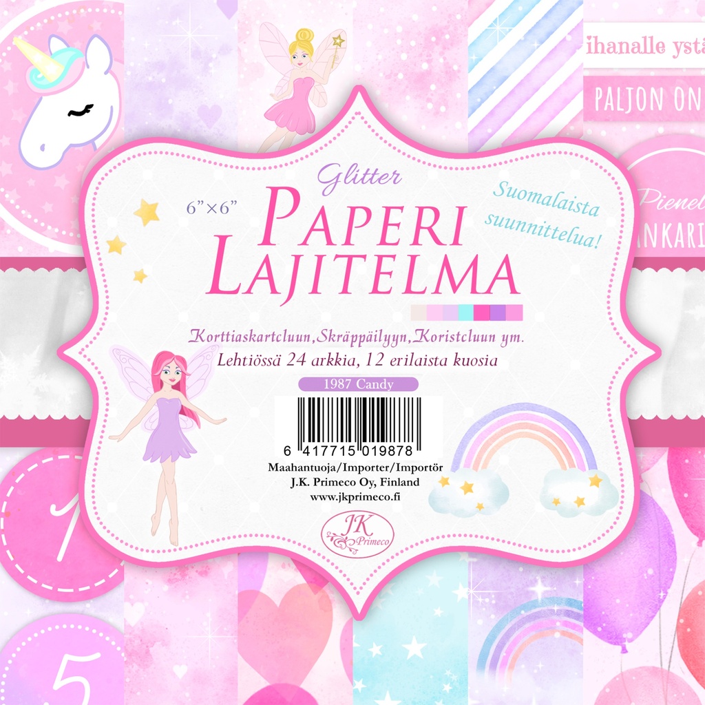 Paper assortment 6x6 Candy Glitter