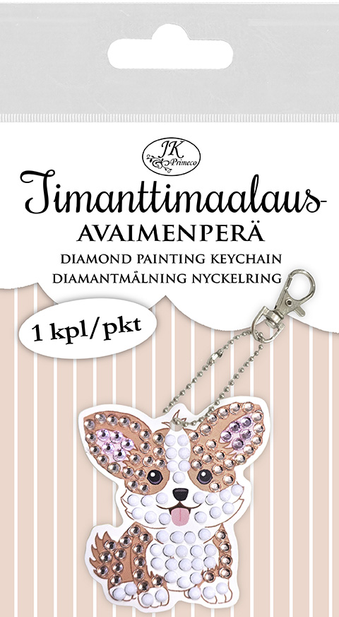 Diamond painting keychain Dog