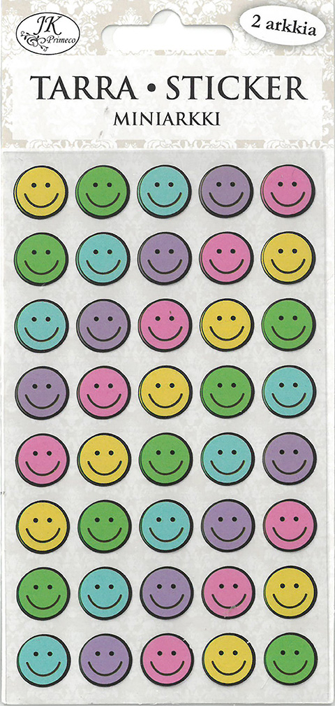 Mini sticker Smiling faces pastel 2 sheets