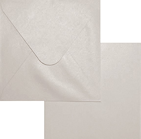 Folded pearlescent card + envelope square champagne 5pcs+5pcs