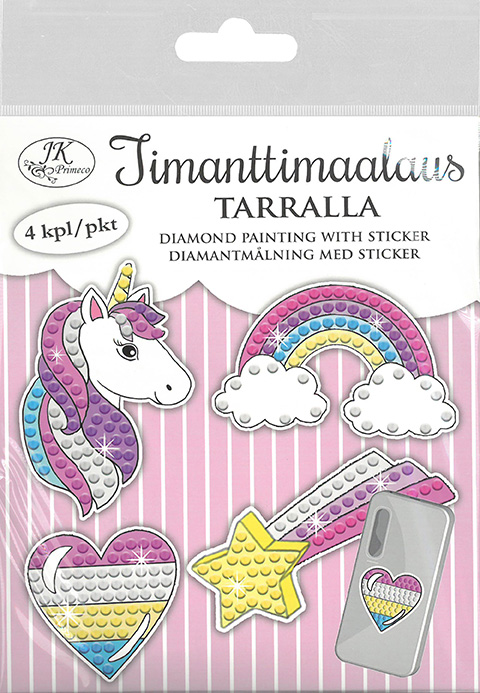 Diamond painting with sticker pink 4pcs