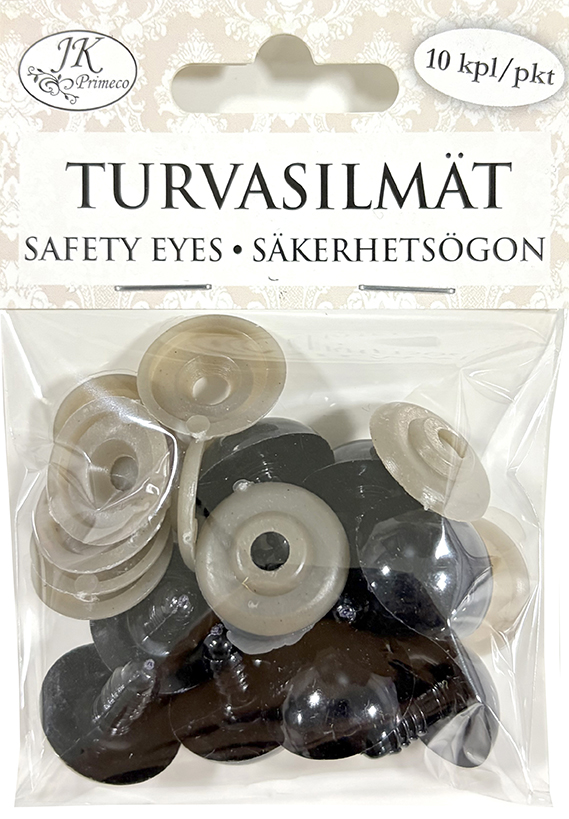 Turvasilmät 20mm musta 10kpl