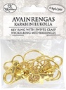 Key ring with swivel clasp gold 5pcs