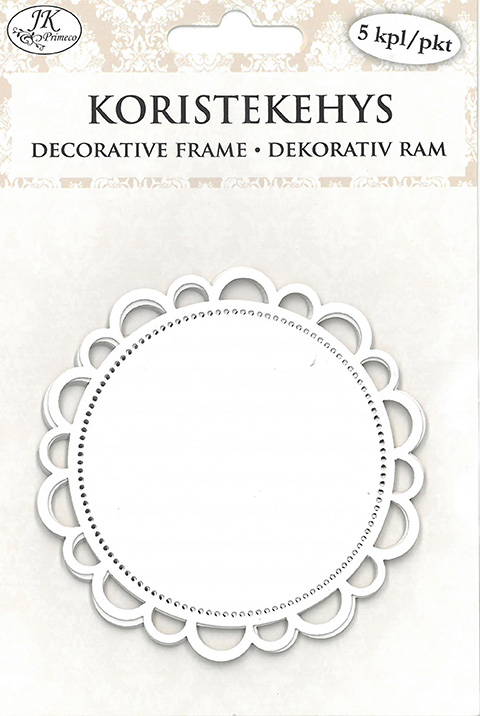 Decorative frame round white 5pcs