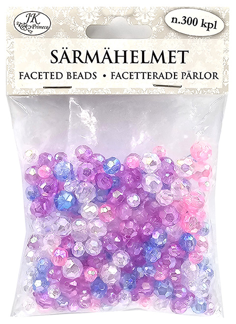 Faceted beads shiny blue/lilac 300pcs