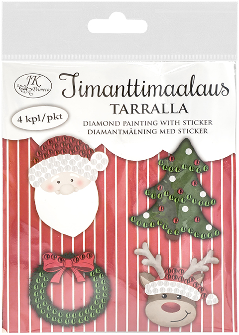 Diamond painting with sticker Christmas characters 4pcs