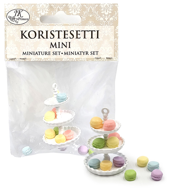 Koristesetti mini tarjotin ja macaronit
