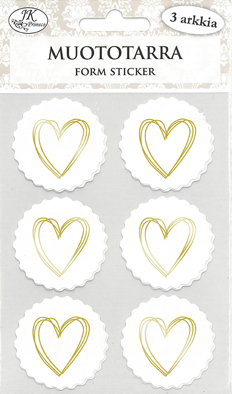 Form sticker Heart gold 3 sheets