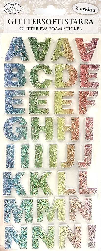 Glitter eva foam sticker Letters pastel 2 sheets