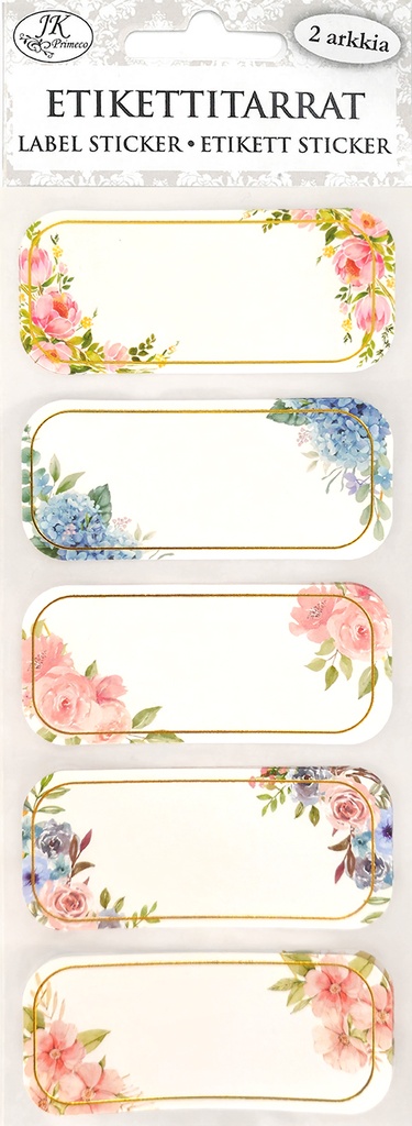 Label sticker narrow Flowers 2 sheets