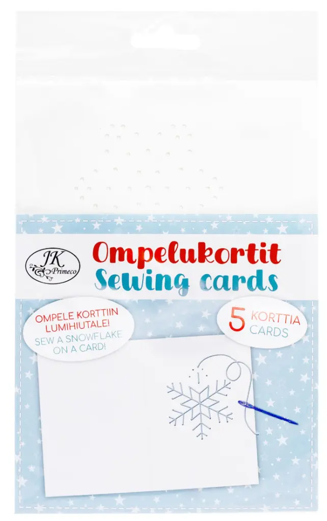 2-os. ompelukortti Lumihiutale 5kpl