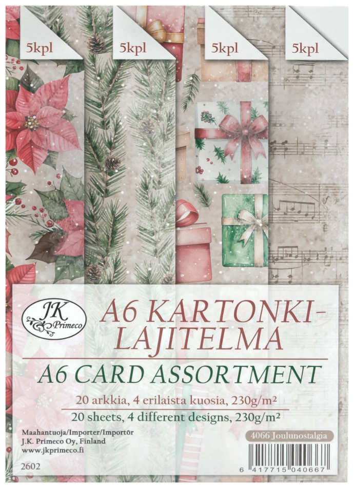 Kartonkilajitelma A6 Joulunostalgia 20ark