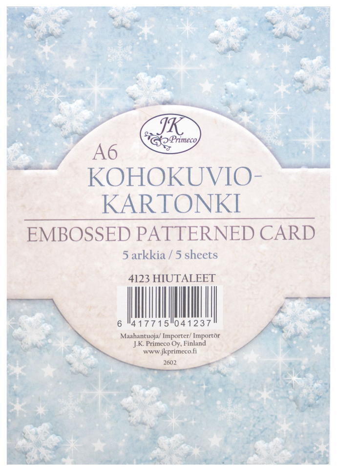 Kohokuviokartonki A6 Hiutaleet 5ark