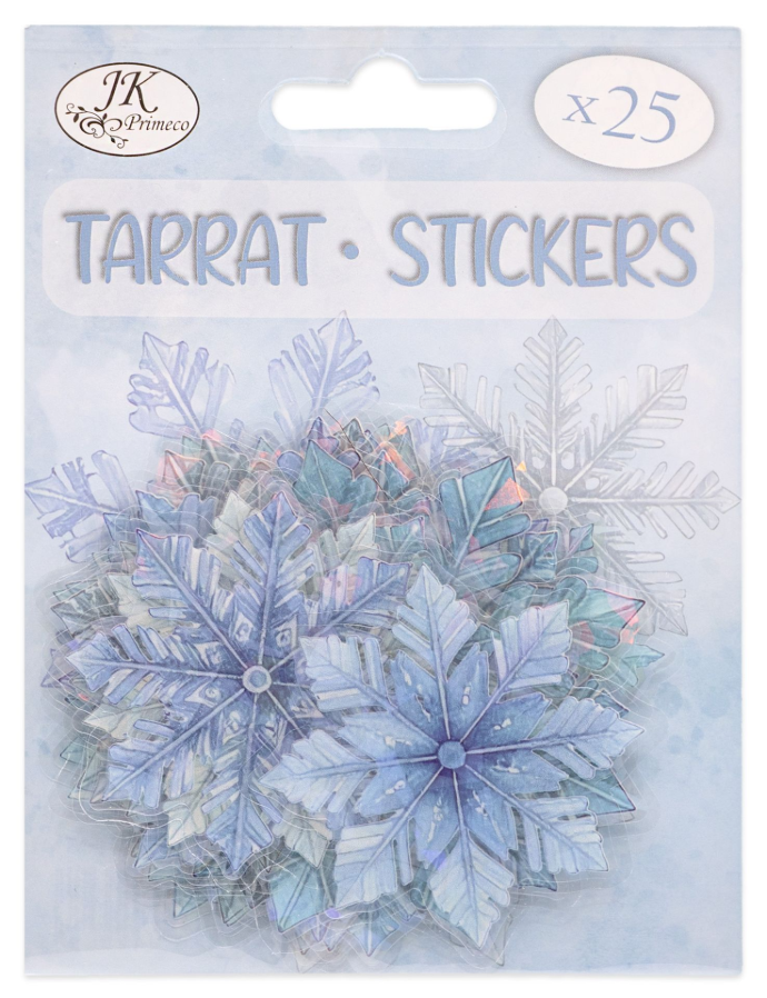 Sticker Snowflakes blue hologram 25pcs