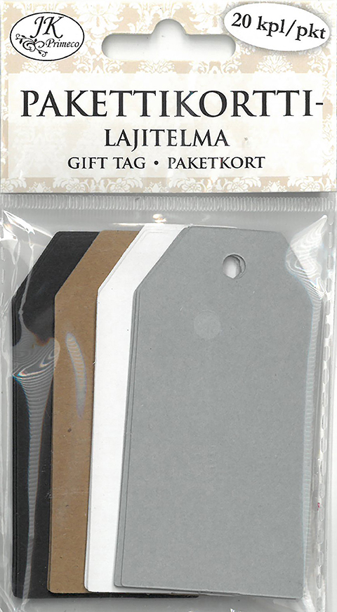 Gift tag assortment 4 x 8cm natural 20pcs