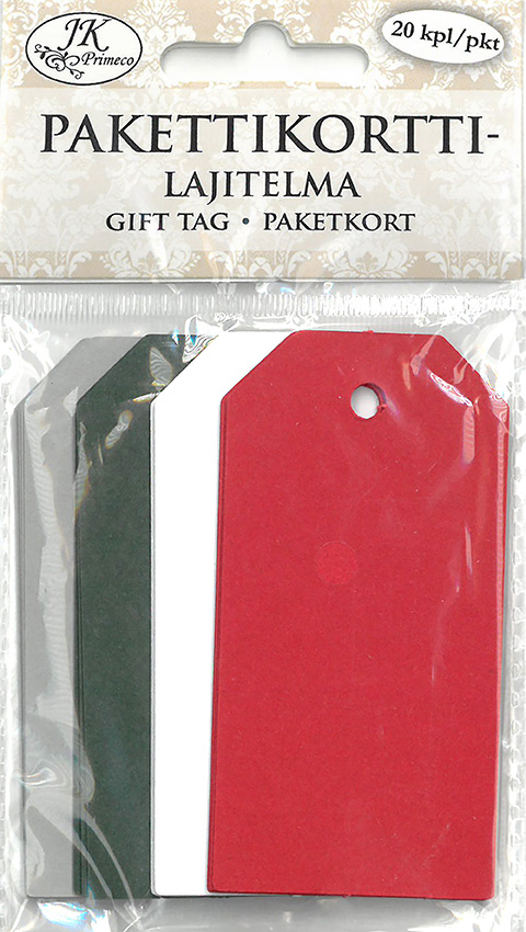 Gift tag assortment 4 x 8cm Christmas 20pcs