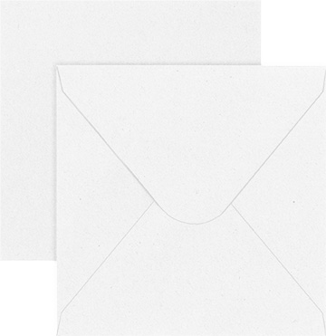 Folded card + envelope square white 5pcs+5pcs