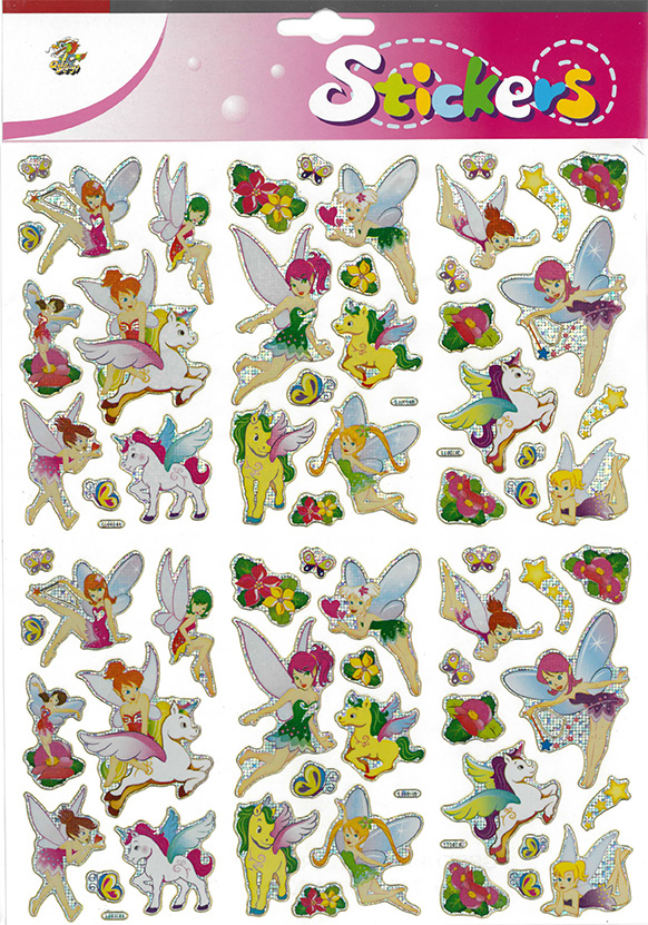 Giant sticker Fairies and unicorns