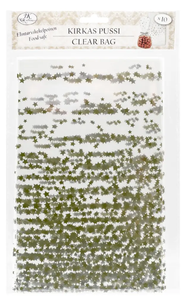 Clear bag Stars gold 10pcs