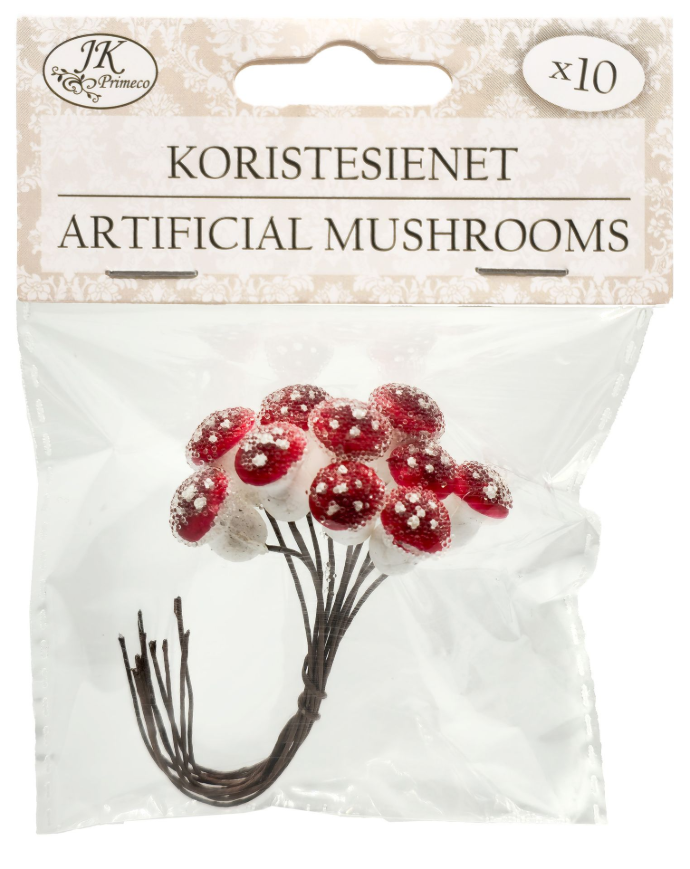 Koristesienet Kärpässieni pieni huurre 10kpl