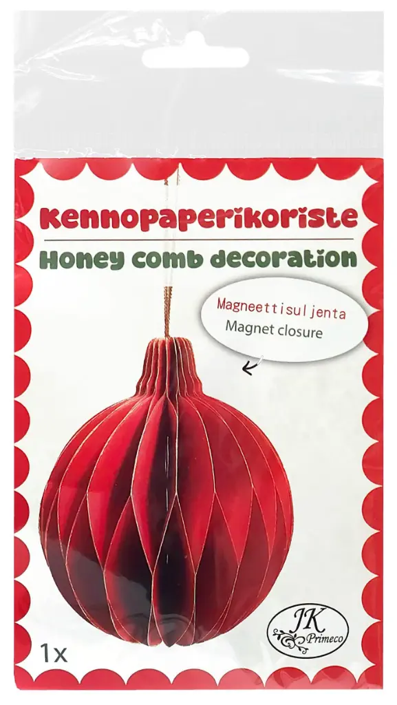 Kennopaperikoriste Joulupallo punainen