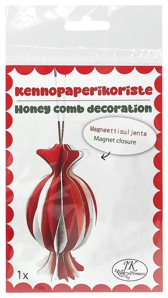 Kennopaperikoriste Karkki punavalkoinen