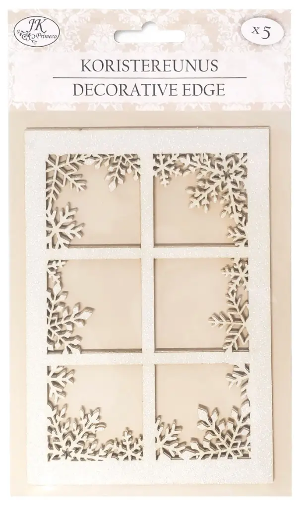 Decorative edge Window and snowflakes glitter white 5pcs