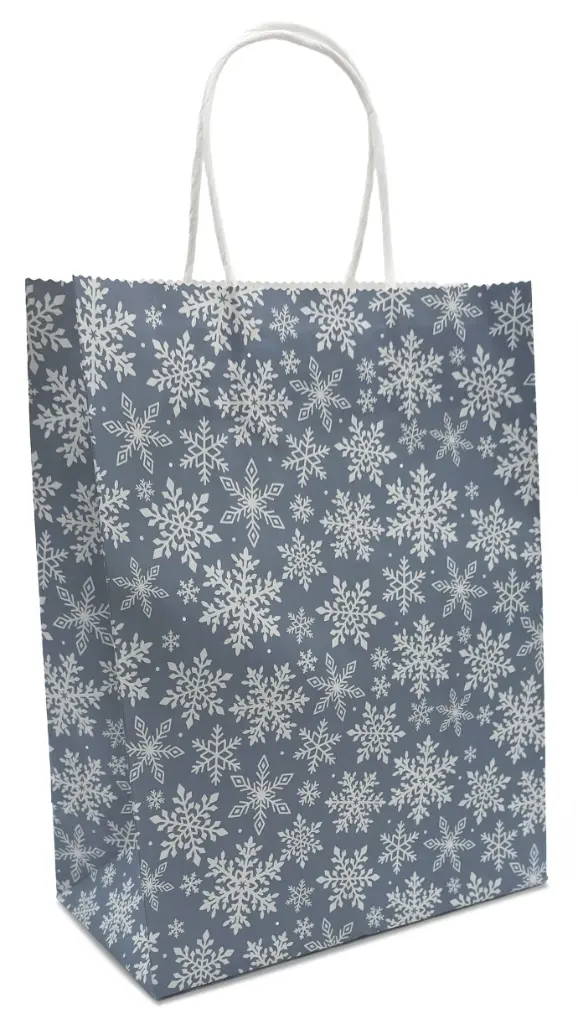 Gift bag M Snowflake blue