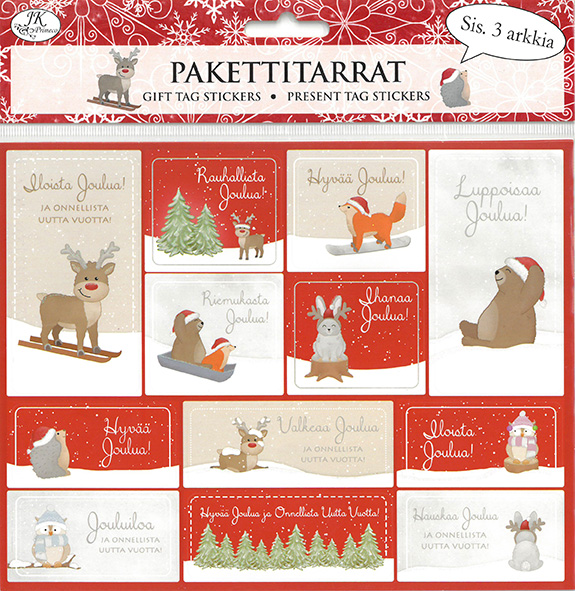 Gift tag sticker Jouluhahmot 3pcs