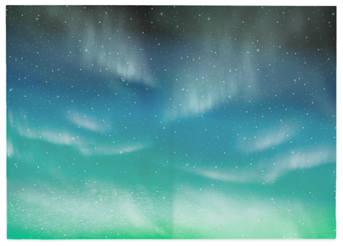 Folded card Northern lights 10pcs