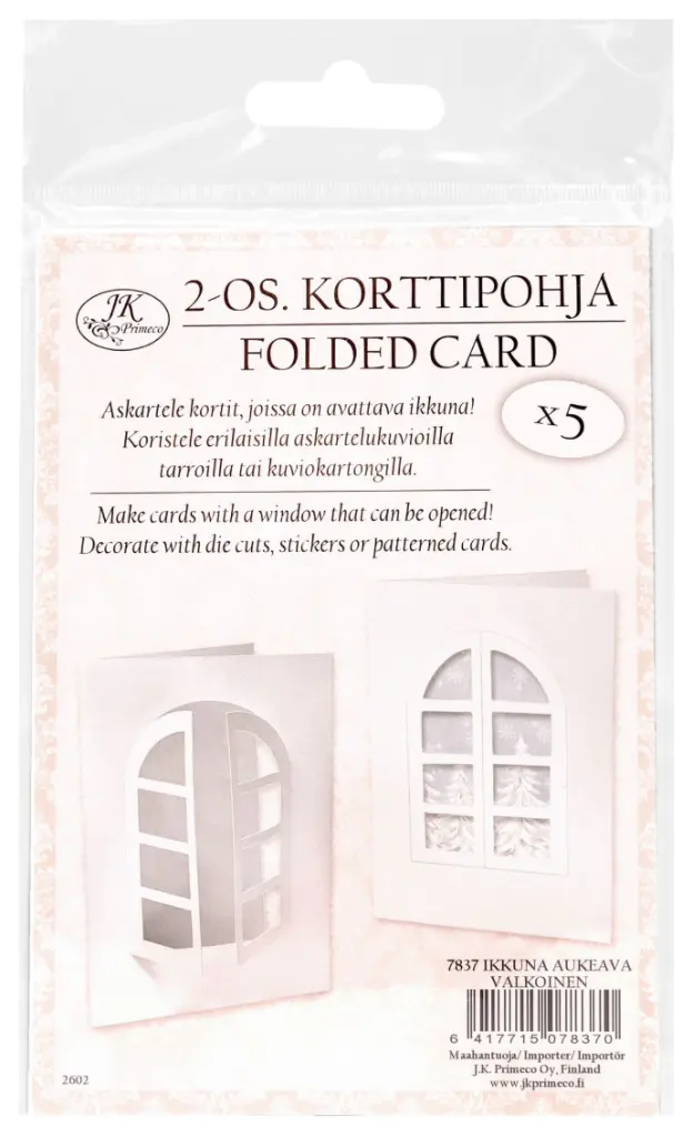 Folded card Window openable white 5pcs