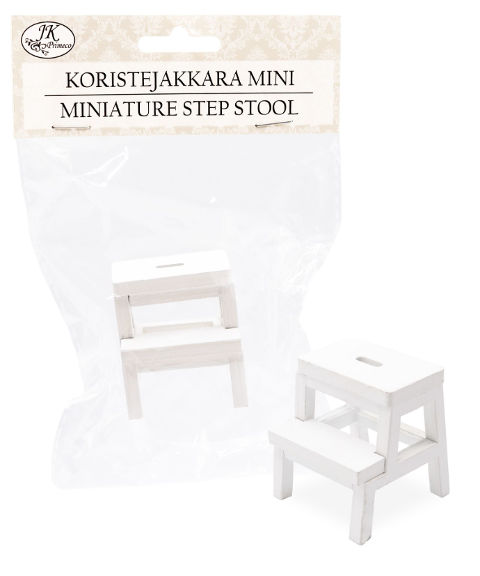 Koristejakkara mini valkoinen