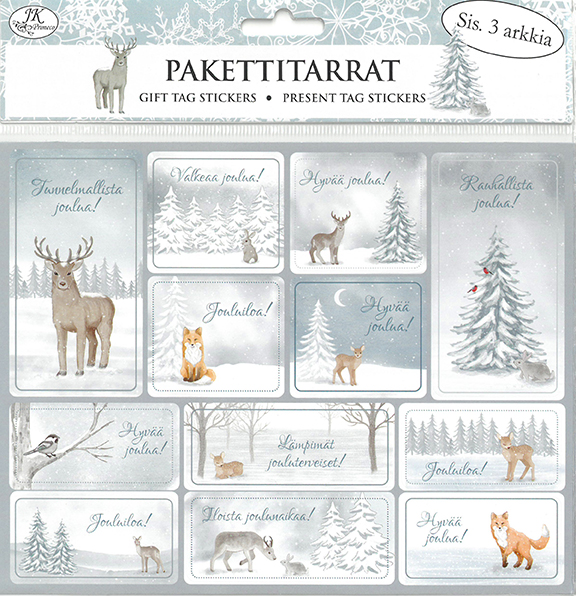 Gift tag sticker Talvimetsä 3pcs