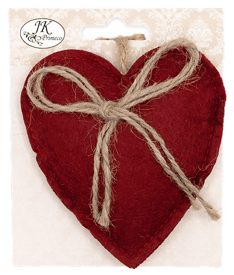 Felt decoration Heart dark red