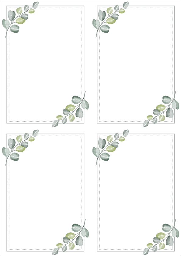 Decorative paper A4 Eucalyptus frame 5pcs